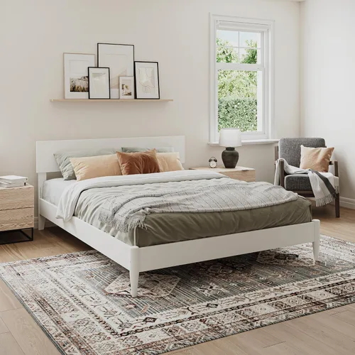 Vista 15 de AFI, Aria - Cama de plataforma moderna de perfil bajo de madera maciza, tamaño individual, color espresso