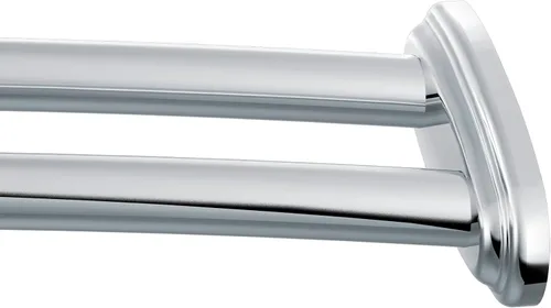 Vista 6 de Moen Barra de cortina de ducha única de montaje fijo curvada de longitud ajustable dorada bronceada para baño, CSR2160BZG Bronce dorado