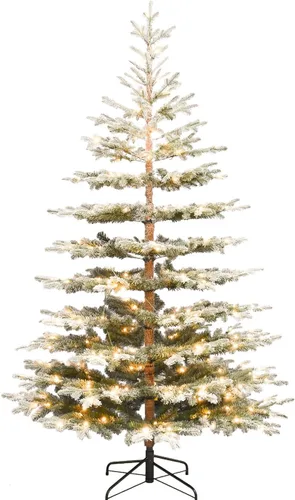 Vista 10 de Árbol de Navidad preiluminado de 7.5 pies con 450 LED blancos Árbol de capa verde
