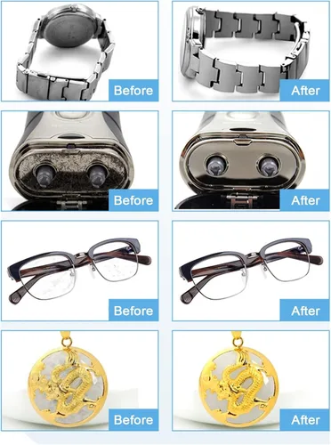 Vista 6 de Limpiador ultrasónico profesional para joyas (oro o plata), limpiador de lentes domésticos, herramienta de solución sónico portátil para limpieza