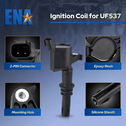 Vista 7 de ENA - Juego de 8 bujías de platino y 8 bobinas de encendido compatibles con Ford F150, F-150 Expedition, F-250 Super Duty, F-350 Super Duty