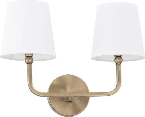 Vista 11 de Capital Lighting 619311AD-674 Dawson Pantalla de Tela Blanca Decorativa Stay-Straight Aplique de Pared, 1-Luz 60 Vatios, 17" H x 6" A, Latón
