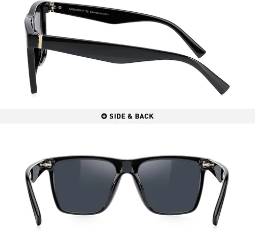 Vista 4 de MERRYS Gafas de sol polarizadas para hombre y mujer estilo retro UV 400