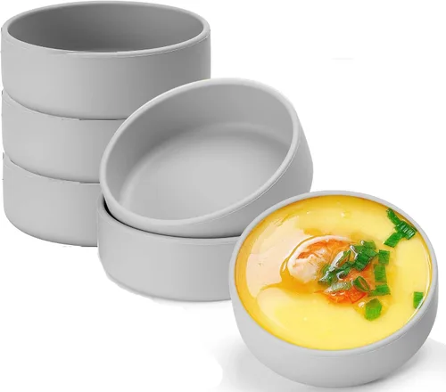 Vista 20 de Sartén para huevos con tapa, paquete de 3 moldes cuadrados de silicona para huevos, recipiente cuadrado antiadherente de 3 pulgadas para huevos