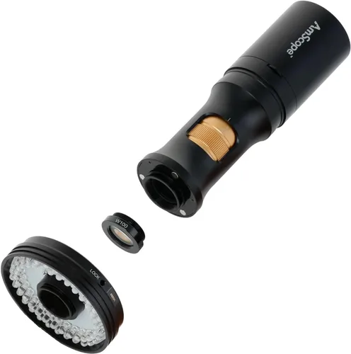 Vista 2 de AmScope - Microscopio digital todo en uno HDMI de 1080p con óptica de zoom en soporte de brazo doble - DM756H2D-DAB