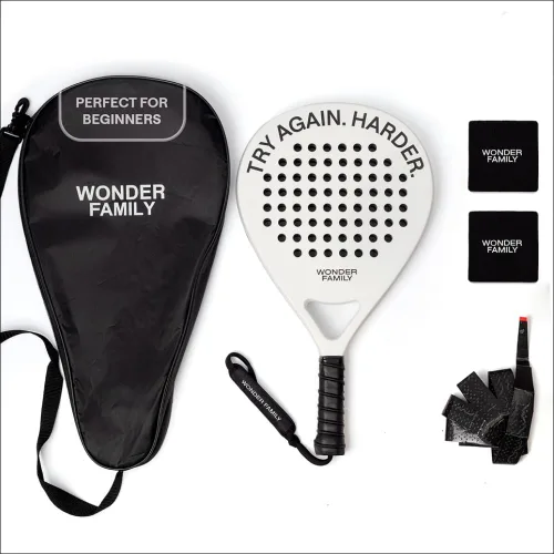 Vista 10 de Padel Racket with Overgrip & 2 Wristbands – Memory EVA Foam, Perfectly Balanced – Pala de Padel – Fiberglass Paddle for Beginners and Intermediates