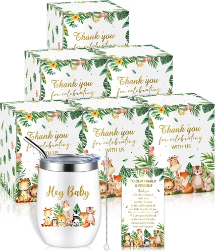 Vista 20 de Hoolerry Juego de 6 tazas para baby shower, vaso de acero inoxidable de 12