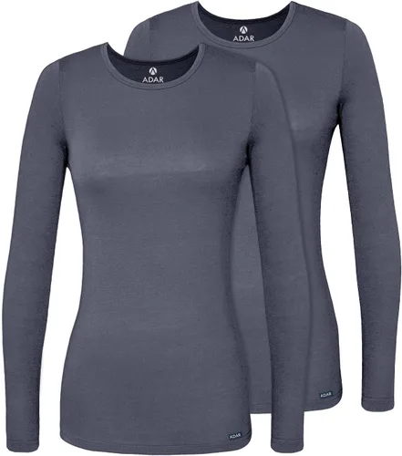 Vista 23 de Adar Underscrubs - Camiseta de manga larga para mujer, 2 unidades Azul marino