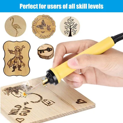 Vista 8 de Kit de quemado de madera 110V 60W Artesanías Calabaza Herramientas de quema de madera multifunción Máquina de pirografía Kit de calefacción Control