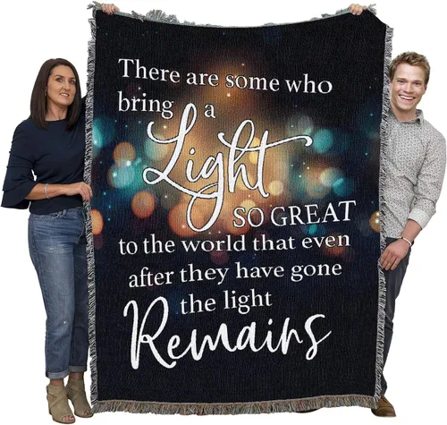 Vista 31 de Pure Country Weavers Manta con texto en inglés "I Am The Gentle Breeze Upon Your Face" con diseño de flores, para regalo de duelo y condolencia