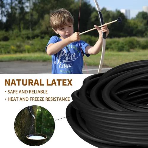 Vista 3 de Tubo de Goma de Látex Natural 1/4" (6mm) DI x 3/8" (9mm) DE Tubo Quirúrgico Bandas de Tirachinas Manguera de Fitness Tubo (Negro 10 Pies 50 Pies)