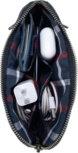 Vista 4 de Hide & Drink, Bolsa de equipo con cremallera, bolsa de camping, accesorio de viaje, bolsa multiusos, lona encerada y cuero de grano completo