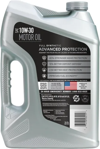 Vista 243 de Valvoline SynPower Full aceite sintético para motor, 1 Cuarto de galón, Ambar