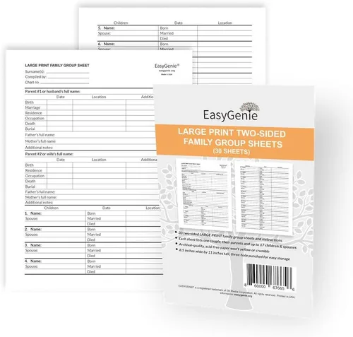Vista 2 de EASYGENIE Paquete de genealogía de letra grande para personas mayores