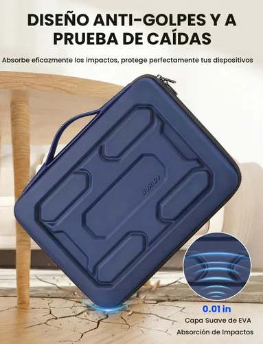 Vista 3 de DOMISO Funda rígida para portátil de 17-17.3 pulgadas impermeable a prueba de golpes con asa y bolsillo de almacenamiento, compatible con MacBook