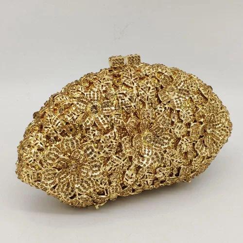 Vista 30 de Boutique De FGG Bolso de noche de flores de embrague de cristal de lujo para mujer, bolso de boda nupcial, bolso