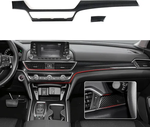 Vista 17 de Calcomanías de ventilación de salida de CA para Honda Accord 2018-2022, accesorios de 10ª generación, calcomanías de fibra de carbono ABS