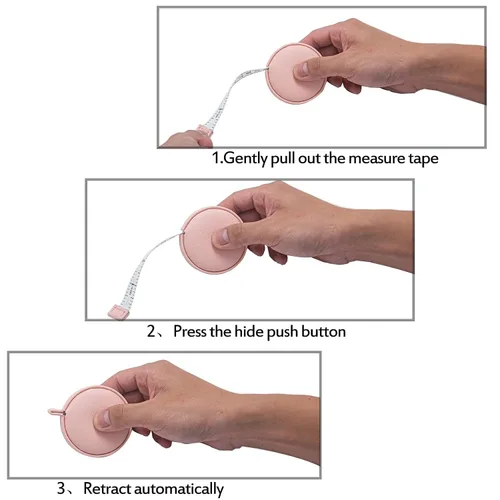 Vista 4 de Paquete de 3 cintas métricas 9.8 ft/120 para el cuerpo de tela, cinta métrica de tela, sastres, cinta métrica de costura médica, cinta retráctil