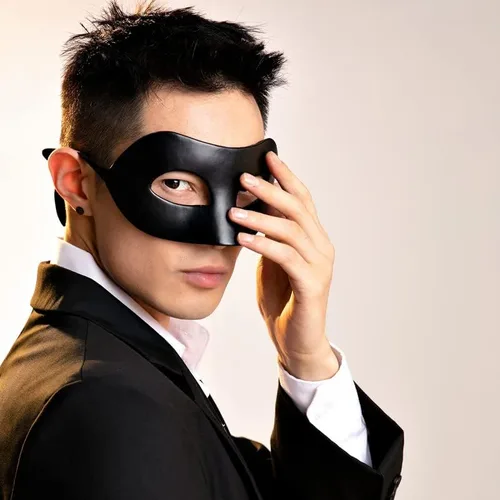 Vista 5 de Máscara negra de Halloween para hombres, máscara de veneciana para fiesta de disfraces de Navidad, fiesta de fantasmas de la ópera, cosplay, Mardi