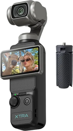 Vista 10 de Xtra Muse con microSD de 128 GB, cámara de vlogging con videos CMOS de 1 pulgada y 4K/120fps, cámara de bolsillo con estabilizador de cardán de 3
