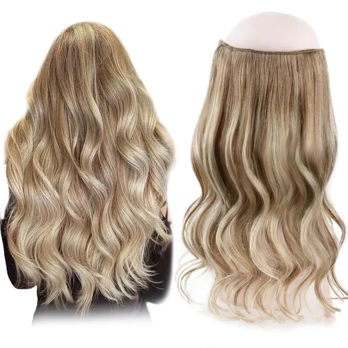 Vista 21 de Sassina Extensiones de Cabello con Alambre Invisible Cabello Humano Real con Alambre Transparente Tamaño Ajustable Clips Seguros Naturales Liso