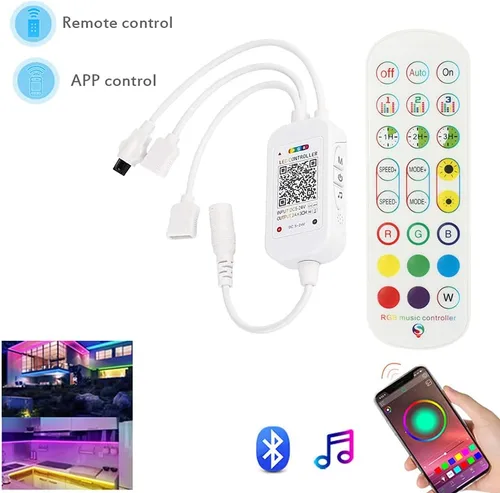 Vista 2 de Controlador de tira de luz LED, con control de aplicación y modo de sincronización de música, con función de ajuste de colores ilimitados