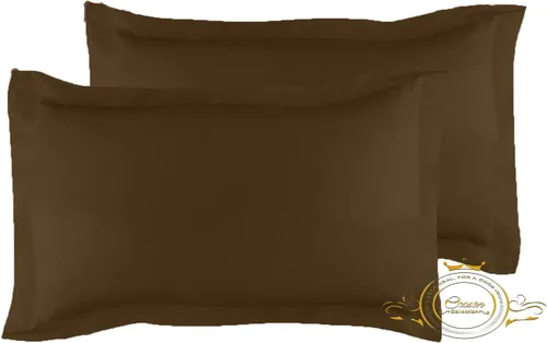 Vista 37 de Crown Collection Juego de 2 fundas de almohada estándar de 20 x 26 pulgadas, hipoalergénicas de 600 hilos, 100% algodón egipcio, fundas de almohada