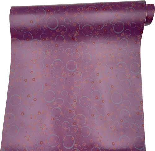 Vista 2 de Yifely Peel & Stick - Revestimiento de cajón extraíble para cubrir estantes de armarios antiguos de apartamentos, anillo morado, 17.7 pulgadas por