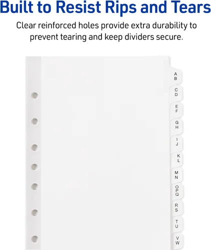 Vista 4 de Avery Mini Preprinted separadores con pestañas, 5,5 x 8.5-pulgadas, 12-tab A-Z Set (11313), Blanco