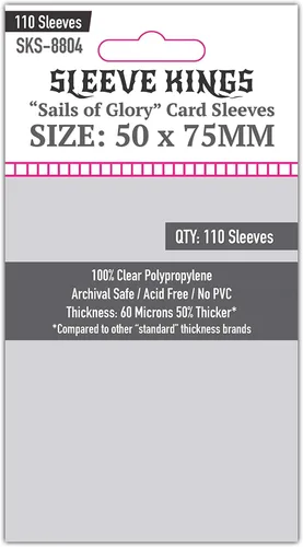 Vista 10 de Sleeve Kings Fundas para tarjetas estándar, 110 unidades, transparentes de 60 micrones de grosor, tamaño mini (1.575 x 3.504 in), compatibles