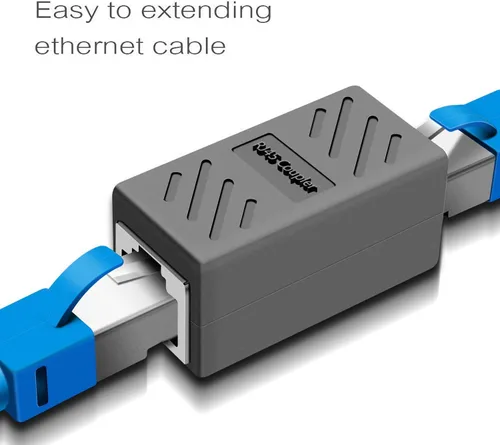 Vista 2 de Y.D.F Acoplador de cable de red RJ45, adaptador RJ45, acoplador blindado en línea para conector extensor de cable Ethernet Cat7/Cat6/Cat5e/Cat5
