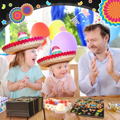 Vista 5 de 100 servilletas del Cinco de Mayo, servilletas de papel decorativas mexicanas de 3 capas desechables para baño, toalla de mano para invitados
