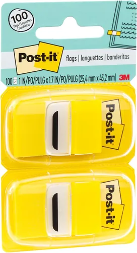 Vista 8 de Post-it Banderas, 1 x 1.7 pulgadas, amarillas, 12 dispensadores, 50