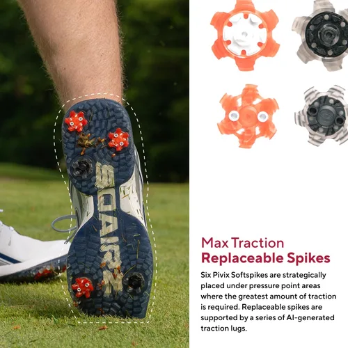 Vista 2 de SQAIRZ Zapatos de golf deportivos para hombre, nuevos zapatos de golf, diseñados para el equilibrio y el rendimiento, picos reemplazables