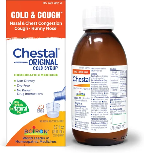Vista 9 de Boiron Jarabe para la tos y el resfriado de Chestal Honey para adultos para la congestión nasal y del pecho, secreción nasal y alivio del dolor
