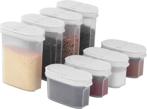 Vista 9 de SIGNORA WARE Tarros de especias con tapas – Juego de recipientes herméticos vacíos recargables de 4 onzas para especias y condimentos – 2 en 1