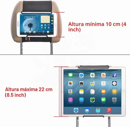 Vista 5 de TFY Soporte para reposacabezas de coche ajustable en ángulo para tabletas