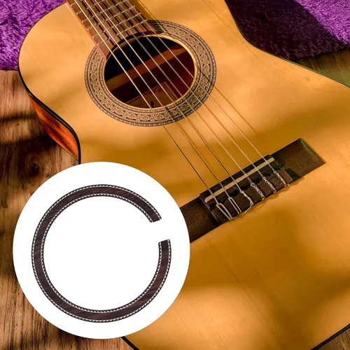 Vista 5 de Guitarra acústica Rosette Rosette calcomanía de madera con incrustaciones de roseta para B-23 piezas de guitarra clásica, color madera