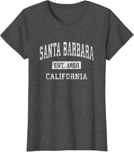 Vista 6 de Camiseta deportiva clásica de Santa Bárbara California CA, Negro, S