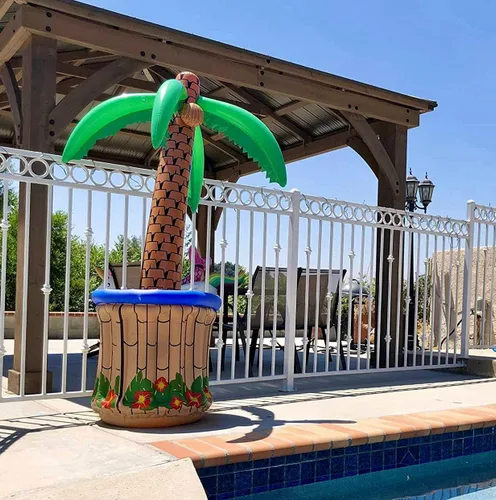 Vista 7 de GIFTEXPRESS Enfriador inflable de palmeras de 72 pulgadas, decoración de fiesta temática hawaiana tropical, perfecto para fiesta en la piscina