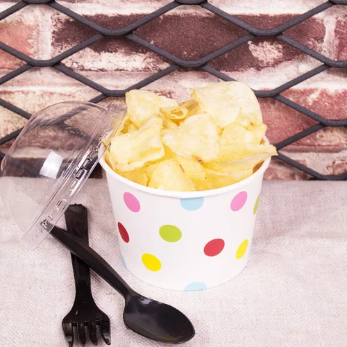 Vista 6 de Karat Copas de helado de papel y cuencos de sopa para alimentos calientes y fríos, ideales para sopa, helado, helados, gelatos, yogur y aperitivos