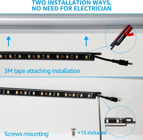 Vista 4 de TORCHSTAR Kit de iluminación LED inteligente con control de voz, (6) barras de luz enlazables regulables de 12 pulgadas, compatible con interruptor
