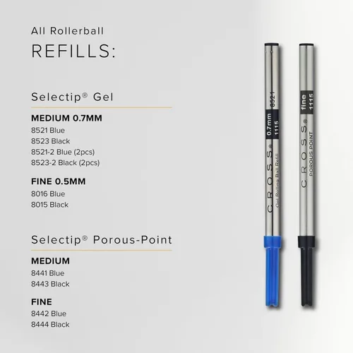 Vista 7 de Cross Selectip - Recambio de bolígrafo de gel, paquete individual, tinta negra Professional-Grade Refill for Effortless Writing and Journaling