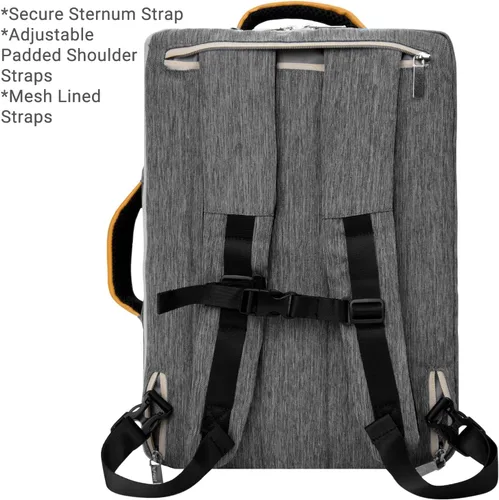 Vista 6 de Vangoddy Slate 3-en-1 Universal 10 12-inch Covertible Laptop Messenger Bag (Gris)