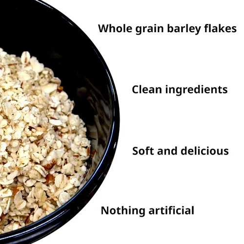 Vista 3 de Burl Barley Granola, Granola de vainilla y almendras, grano de cebada, 1 libra, paquete de 2, cereal de cebada enrollado de grano entero