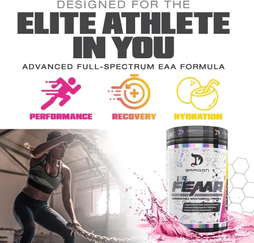 Vista 4 de DRAGON PHARMA Dr. FEAAR® Advanced Full Spectrum EAA Matrix, apoya la síntesis y recuperación de proteínas musculares, capacidad y rendimiento