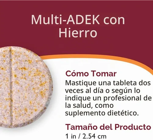 Vista 5 de Celebrate Vitamins Multi ADEK Masticables, 60 mg de hierro, multivitamínico bariátrico diario, vitaminas A, D, E, K y B12 para pacientes con cirugía