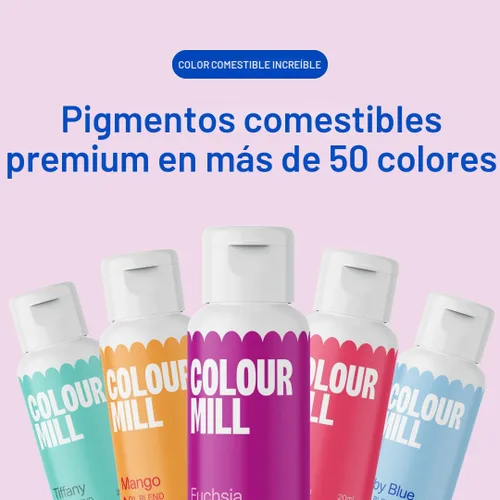 Vista 6 de Colour Mill Colorante para alimentos a base de aceite, 20 mililitros. Cada uno de 6 colores: Baby Blue, Navy, Royal, Sky Blue, Teal y Tiffany