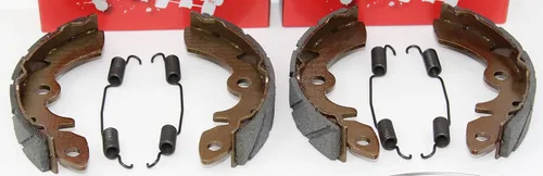Vista 2 de Juego completo de zapatas de freno delanteras y traseras con ranuras de agua y muelles para cuatrimotos Suzuki LT 250 EF Quadrunner 1985-1986