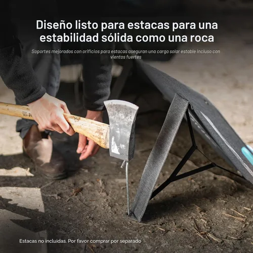 Vista 5 de Renogy Panel solar portátil de 200W, panel solar plegable con protección IP65 a prueba de agua, respaldo de energía solar, cargador solar